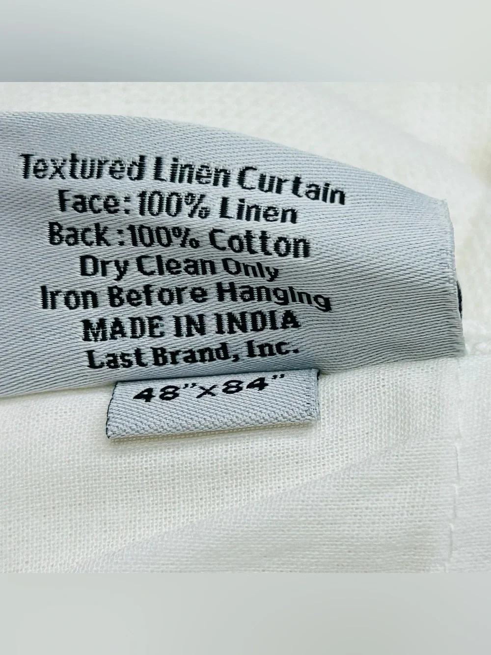 NWT QUINCE Set Of 2 48x84 Heavyweight European Linen Curtains White 8964